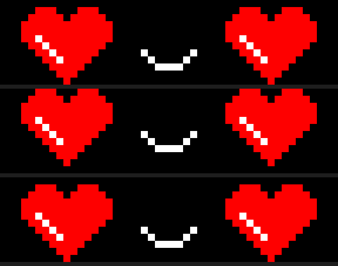 Animated hearts carved out of the Bluetooth capture
